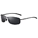 ZHILE Rectangular Polarized Sunglasses Al-Mg Alloy Temple Spring Hinge UV400 (Grey, Grey)