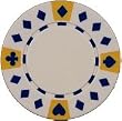Clay Composite Tri Color Diamond Suited Poker Chips 25 11.5 gram White Poker Chips