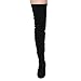 Beston FF01 Women's Stretchy Thigh High Snug Fit Chunky Block Heel Boots