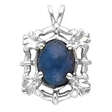 14K White Gold Lapis Lazuli Pendant