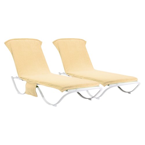 Outdoor Patio Sand Chaise Lounge Towel Cover – Set of 2