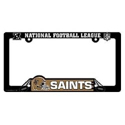 New Orleans Saints Black Plastic License Plate Frame
