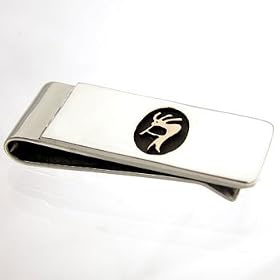 14kt Gold and Sterling Silver Kokopelli Money Clip by M.M. Rogers, #11257 by 