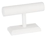 KCF 49137 Jewelry T-Bar Display for Bracelets and Watches, White Leatherette, 5 1/2 Inches High