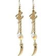 Rocawear Austrian Cyrstal Gold Tone Heart Horn Earrings
