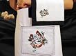 Sin in Linen Vintage Embroidered Horseshoe Kitchen Towel