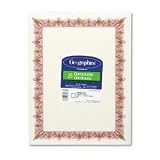 Geographics(R) Blank Certificates, Classic Red With 25 Gold Seals, Pack Of 25