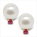 Ruby Red Japanese Akoya Cultured Pearl Earring