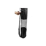 Black Nylon Portable Mesh Center Black Yoga Pilates Mat Bag Carrier