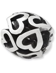 Open Heart Charm in Silver For 3mm Charm Bracelets