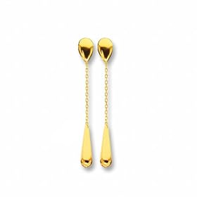 Teardrop Dangle earrings in 14K yellow gold by Samuels Jewelers