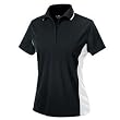 Women's Color Blocked Wicking Polo, Black/White