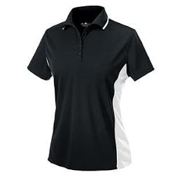 Women's Color Blocked Wicking Polo, Black/White
