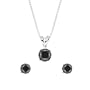 14k White Gold Black Diamond Earrings and Pendant Box Set (2.00 cttw), 18''