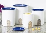 Tupperware Modular Mates One Touch Reminder Canister Set Brilliant Blue