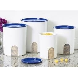 Tupperware Modular Mates One Touch Reminder Canister Set Brilliant Blue by Tupperware