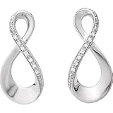 14K White Diamond Earrings .08 Cttw Pair