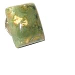 Rhyolite Pin 01 Crystal Brooch Green Stone Rectangle Healing Gem Energy