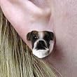 Boxer Uncropped - Dog Figurine Jewelry - Stud Earrings