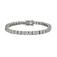 Sparkling Princess Cut Diamond 4mm CZ Tennis Bracelet