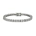 Eve's Addiction Sparkling Princess Cut Diamond 4mm CZ Tennis Bracelet