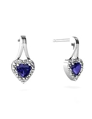 Created Sapphire 14kt White Gold Earrings