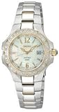 Seiko Women's SXDB60 Coutura Two-Tone White Mother Of Pearl Dial 24 Diamonds Watch