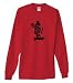 MONKEY ON SKATEBOARD RED LONGSLEEVE T-SHIRT