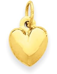 14 Karat Yellow Gold Puffed Heart Charm - 8mm