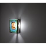 FN3IO Outdoor Wall Sconce with Three Magic Art Glass Panels Glass: Blush