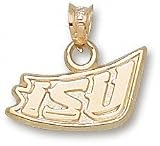 Iowa State Cyclones Solid 10K Gold ''ISU'' Logo Pendant