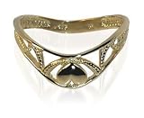 Genuine 10 KT Yellow Gold Heart Band 10K Thumb Ring