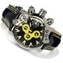 Croton Men's Chronomaster Stainless Steel Yellow Dial Leather Strap Date Watch CC311161BSYL