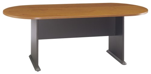 Bush Furniture Racetrack Conference Table, Natural Cherry/Graphite Gray