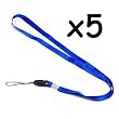 COSMOS 5 pcs Blue Neck Strap Band Lanyard For Camera Cell phone ipod mp3 mp4 and other Electronic Devices