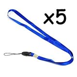COSMOS 5 pcs Blue Neck Strap Band Lanyard For Camera Cell phone ipod mp3 mp4 PSP Wii and other Electronic Devices + Cosmos cable tie
