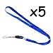 COSMOS 5 pcs Blue Neck Strap Band Lanyard For Camera Cell phone ipod mp3 mp4 and other Electronic Devices