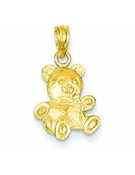 14K Gold 2-D Teddy Bear Pendant