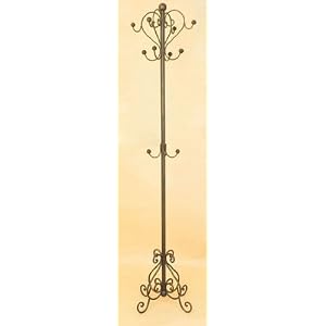 Ornate Black Metal Hat & Coat Stand