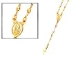 Ladies 14k Tricolor Israel Gold Rosario Necklace 5.0 Grams