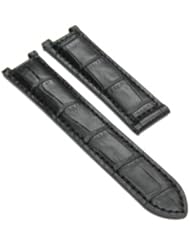 New Leather Strap Band Fit Cartier Pasha 20mm Black