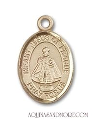 Infant of Prague Small 14kt Gold Medal