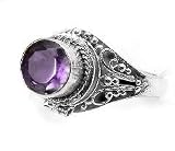 Sterling Silver Amethyst Poison Locket Ring Size 6(Size 8)