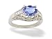 14K White Gold Genuine Oval Tanzanite and Diamond Antique Style Ring