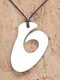 Bone Fish Hook Pendant-32 Adj. Black Cord