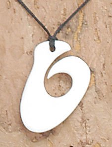 Click here to buy Bone Fish Hook Pendant-32 Adj. Black Cord.