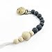 Organic Silicone Pendant Baby Teething Toy(1pc)Unfinished Wooden Beads&Dummy Pacifier Clip Montessori Nursing Shower Gifts-BLACK