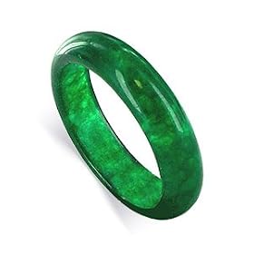 Adorable Genuine Green Jade Band Gemstone Ring