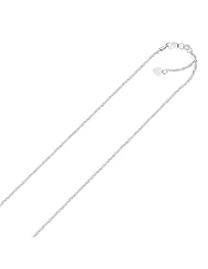 1.5mm 10K White Gold Adjustable Sparkle Chain