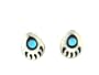 Sterling-silver Navajo Bear Paw and Turquoise Post-earrings designed by Janice White.